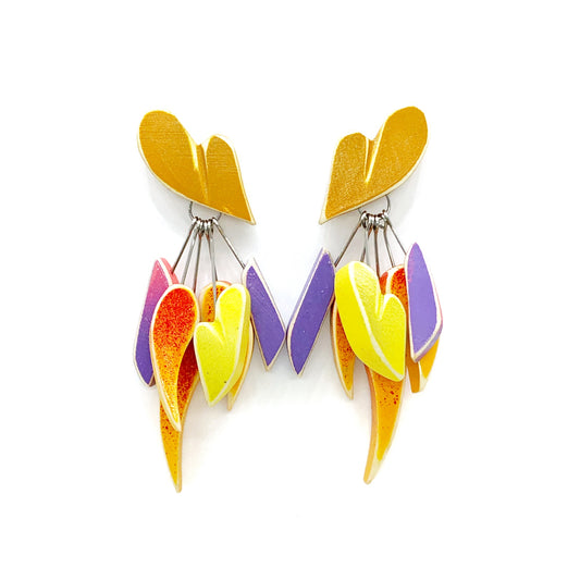 Wooden Bird of Paradise Earrings by Morgan Hill - Unique Handcrafted Wooden Bird-Shaped Earrings with Vibrant Details