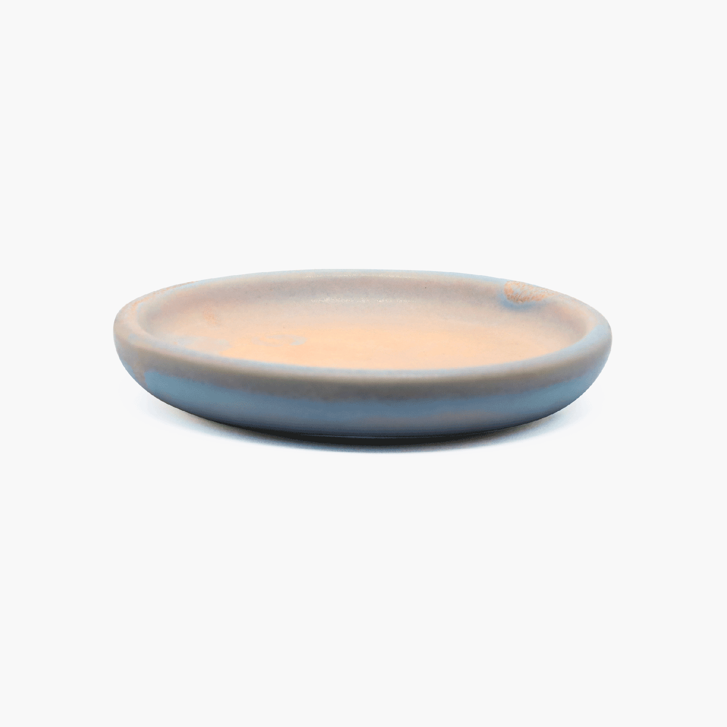 Bubble Valet Plate in Peach and Silver Blue Semi-Porcelain
