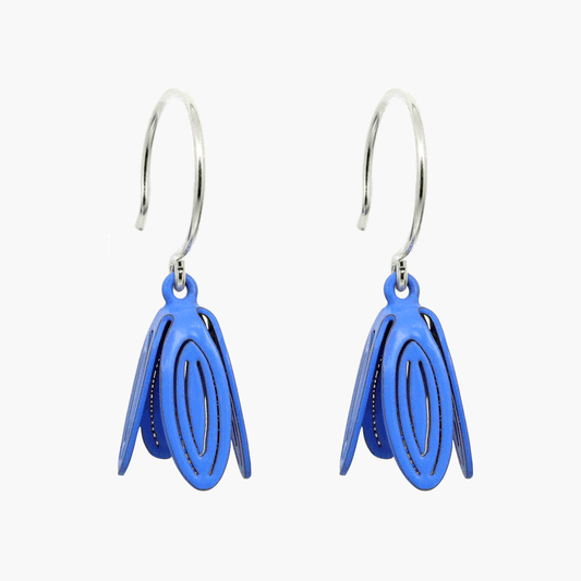 Petal Drop Earrings in Cornflower Blue