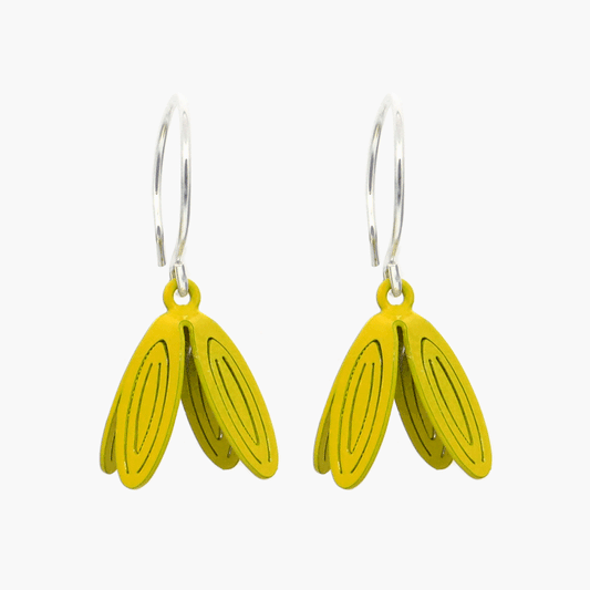 Petal Drop Earrings in Yellow