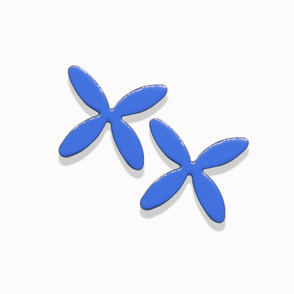 Petal Stud Earrings in Cornflower Blue
