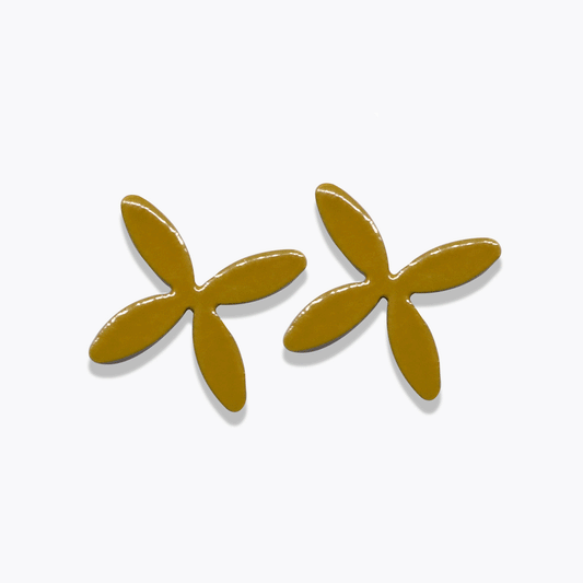 Petal Stud Earrings in Goldenrod Yellow