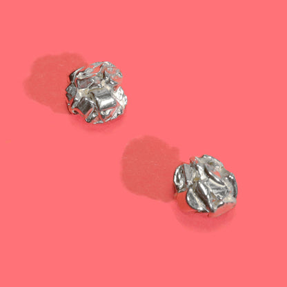 Rock Stud Earrings in Sterling Silver