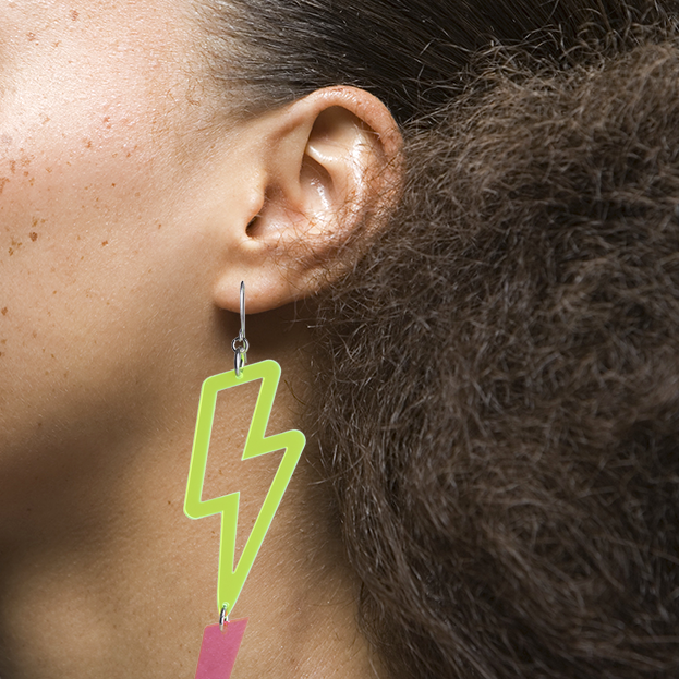 Double Stacked Lightning // 2 earrings