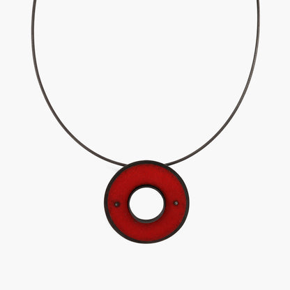 Frosted Red Circle pendant