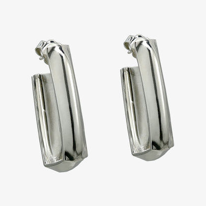 Sterling silver CASO hoop earrings by Kim Paquet