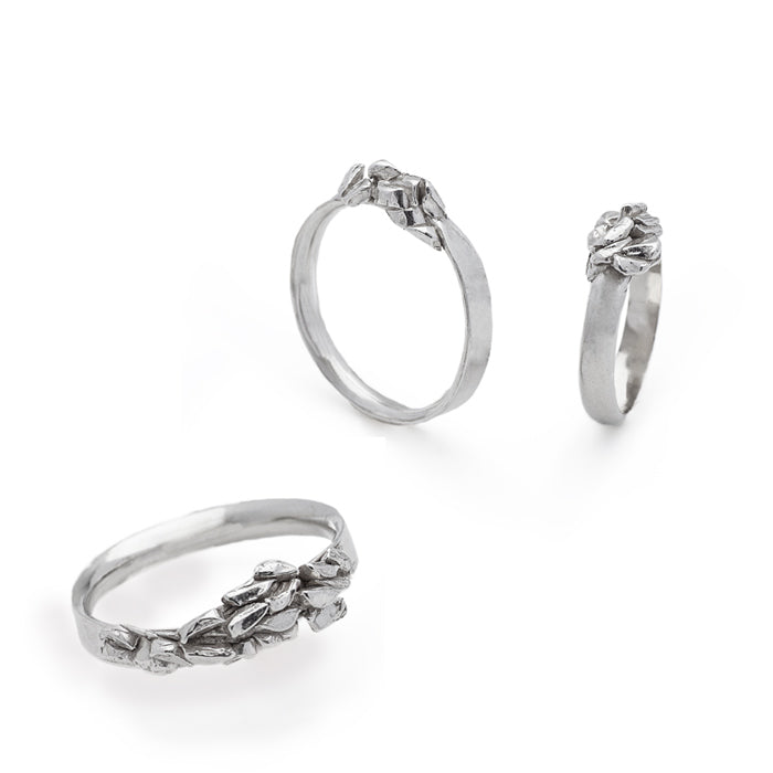 Stackable Rock Ring in Sterling Silver